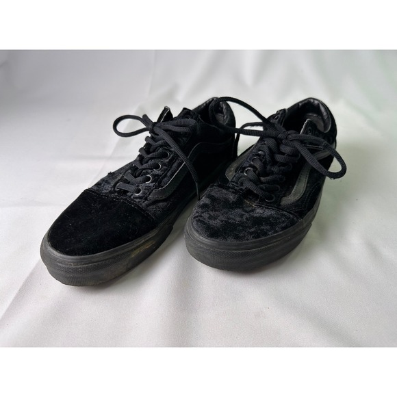 Vans Old Skool Black Velvet Low Top Sneakers Men's Size 9‎ Women's 10.5 - Picture 9 of 11